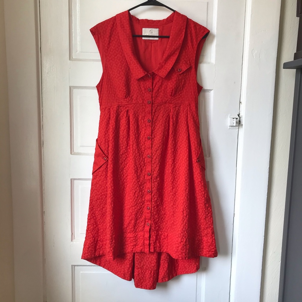 Anthropologie Poppy Red Dress